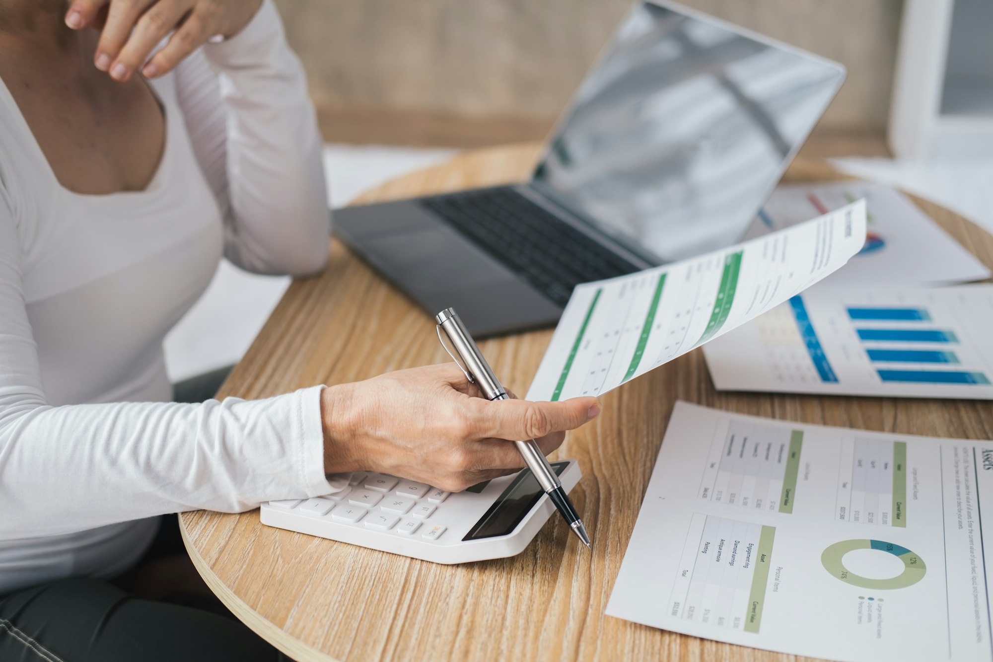 elderly asian woman calculating costs of household personal finances management concept 